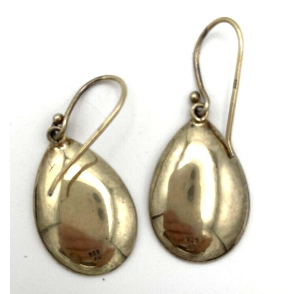 AV 925 Vermeil Sterling Silver Earrings Dangle Scoop Movement Highly Reflective
